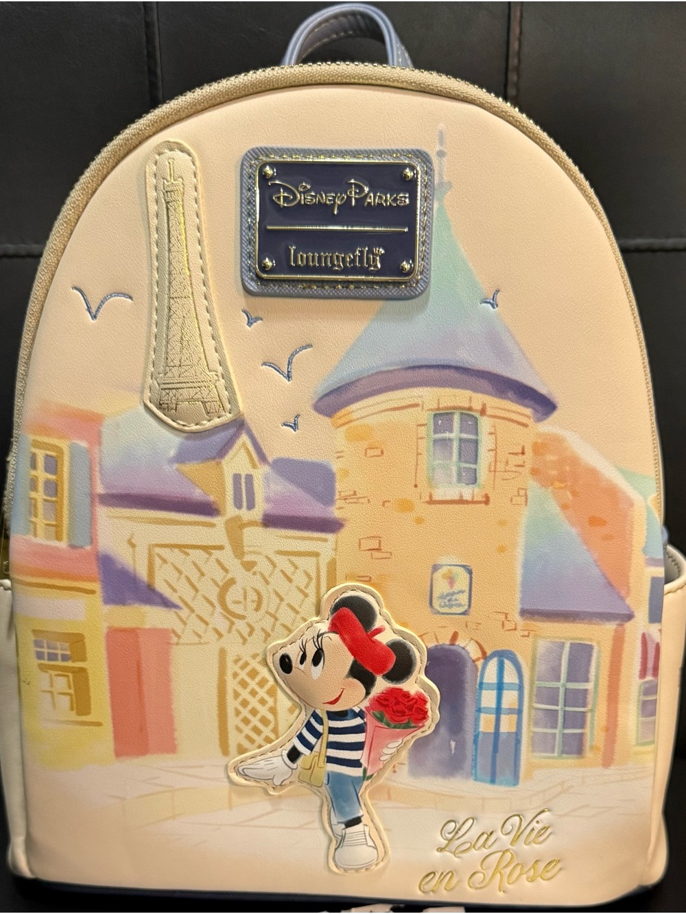 Disney Parks Epcot France Minnie Mouse La Vie En Rose Loungefly mini Backpack